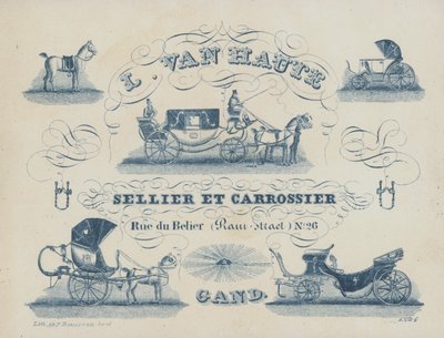 Werbung für L van Haute, Sattler und Kutschenbauer, Gent, Belgien von Belgian School