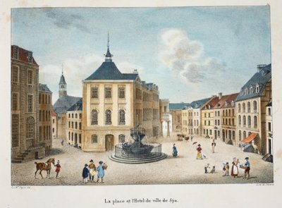 Der Platz und das Rathaus von Spa, ca. 1895 von Belgian School