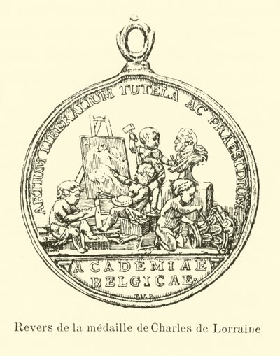 Rückseite der Medaille von Karl von Lothringen von Belgian School