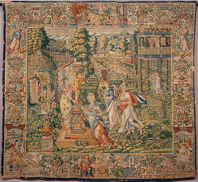 Die Gaben der Pomona, Nymphe der Früchte, Tapisserie der Brüsseler Manufakturen, 16. Jahrhundert, Genua, Musei di Strada Nuova von Belgian School