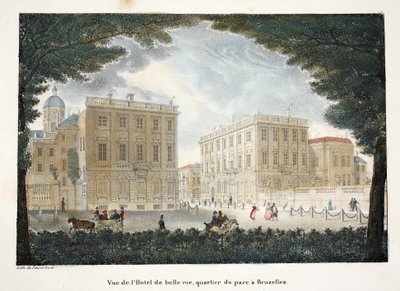 Ansicht des Hotels Belle Vue, Parkviertel in Brüssel, ca. 1895 von Belgian School