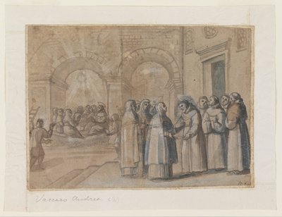 Begegnung der Heiligen Franziskus und Klara von Belisario Corenzio