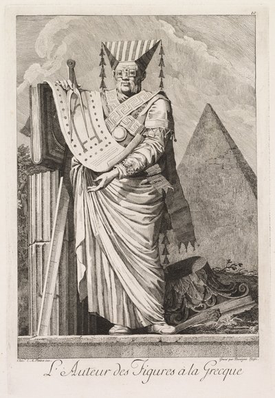 Maskerade à la Grecque: Der Autor der Figuren à la Grecque (Tafel 10) von Benigno Bossi