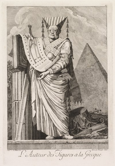Mascarade à la Grecque: Der Autor der Figuren à la Grecque, Platte 10, 1771 von Benigno Bossi