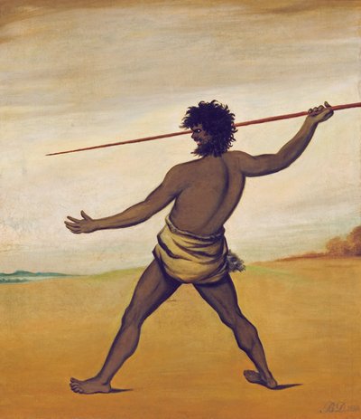 Timmy, ein tasmanischer Aborigine, wirft einen Speer von Benjamin Duterrau