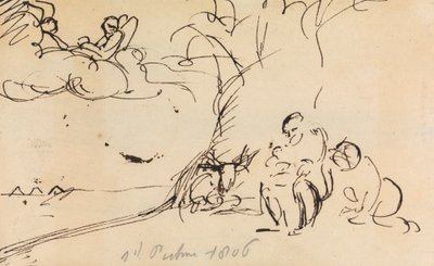 Studie von Figuren unter einem Baum sitzend von Benjamin Robert Haydon