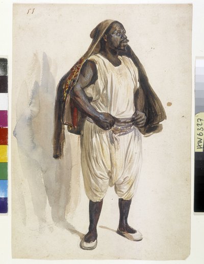 Orientalisten: Darstellung eines Biskry, Träger in Algier von Benjamin Roubaud