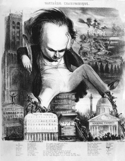 Victor Hugo (1802 - 1885), französischer Schriftsteller, Karikatur von Benjamin von Benjamin Roubaud