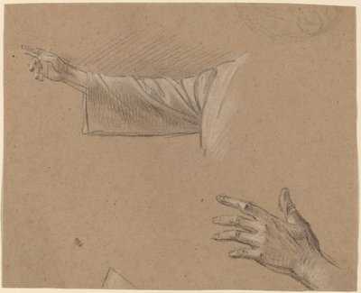 Studie eines rechten Arms und einer linken Hand von Benjamin West