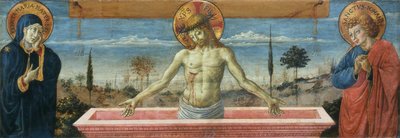 Mann der Schmerzen zwischen Jungfrau und Johannes dem Evangelisten, 1469-1474 von Benozzo Gozzoli