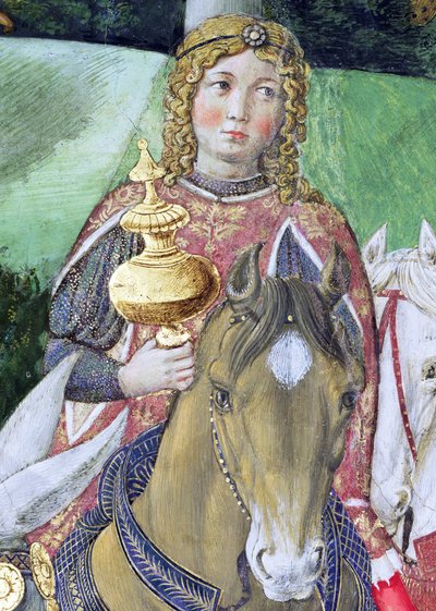 Reiter im königlichen Gefolge, Detail aus dem Zyklus der Reise der Heiligen Drei Könige in der Kapelle, ca. 1460 von Benozzo di Lese di Sandro Gozzoli