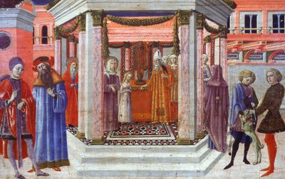 Darstellung Mariens im Tempel (Detail) von Benvenuto di Giovanni