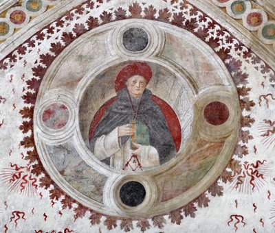 Darstellung eines dominikanischen Kardinals (Ein dominikanischer Kardinal) Fresko von Bernardino Zenale und Bernardino Butinone von Bernadino and Zenale B.  Butinone