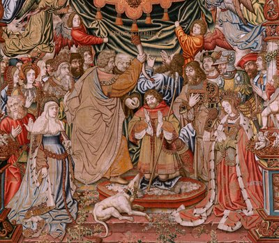 Flämischer Wandteppich. Serie Die Ehren; Adel. Vierter Wandteppich in der Serie. Modellzeichner aus dem Kreis von Bernard van Orley und Jan Gossaert (Mabuse). Herstellung Pieter van Aelst, Brüssel. Ca. 1550. Stoff Gold, Silber, Seide und Wolle von Bernaert van (circle of) Orley