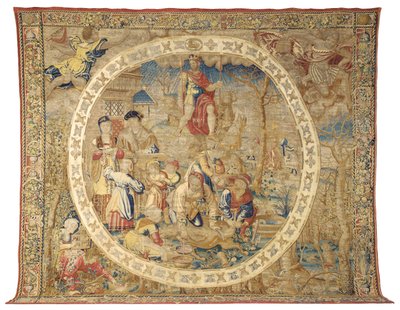 Brüsseler allegorischer Wandteppich, der den Monat Dezember aus "Die Medaillon-Monate" darstellt, ca. 1525 von Bernard van Orley
