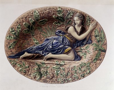 Madeleine in der Wüste - Keramikplatte, in "Das Werk von Bernard Palissy" von C. Delange und C. Borneman, Paris von Bernard (after) Palissy