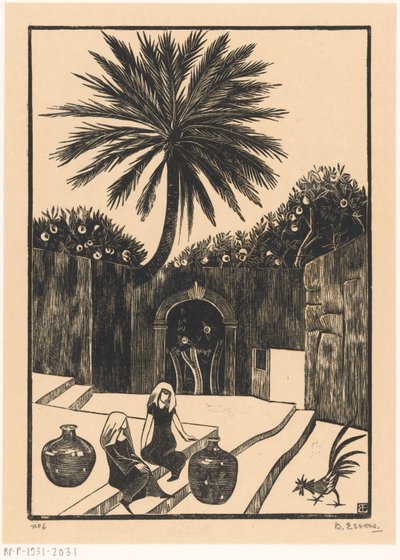 Straße mit Stufen in Taormina auf Sizilien von Bernard Essers (signed by artist)