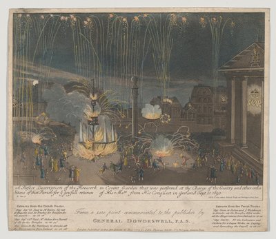 Feuerwerk in Covent Garden, 1809 von Bernard II Lens