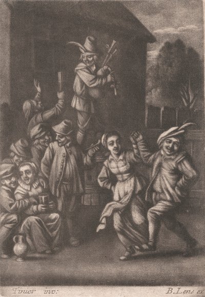 Tanzende Bauern von Bernard Lens