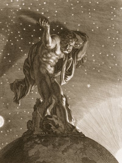 Atlas trägt den Himmel auf seinen Schultern, 1731 von Bernard Picart