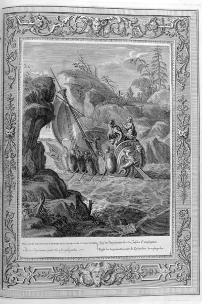 In der griechischen Mythologie war Argo das Schiff, auf dem Jason und die Argonauten von Iolcos nach Kolchis segelten, um das Goldene Vlies zu holen von Bernard Picart