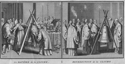 Le Bateme de la Cloche und Benediction de la Cloche, 1724 von Bernard Picart