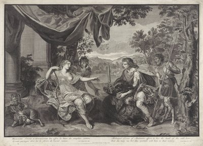 Meleager gibt Atalanta den Kopf des kalydonischen Ebers von Bernard Picart