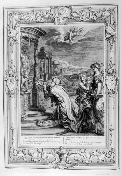 Oeneus, König von Kalydon, wird für seine Gottlosigkeit bestraft, 1733 von Bernard Picart