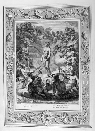 Pandoras Büchse, 1730 von Bernard Picart
