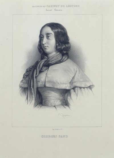 Porträt von George Sand von Bernard Romain Julien