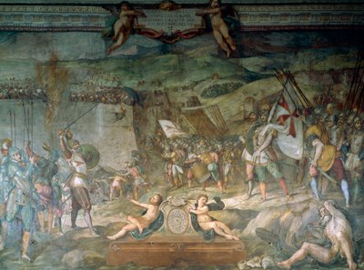 Schlacht von Bona zwischen Genuesen und Türken, 16. September von Bernardino Barbatelli Poccetti