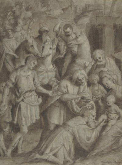 Die Anbetung der Könige, 1553 von Bernardino Lanino