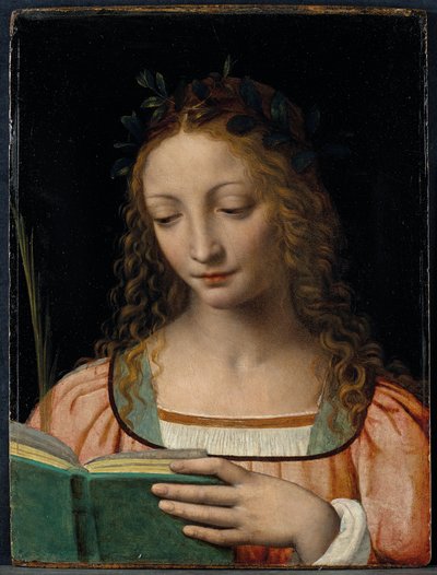 Büste eines Heiligen mit einer Palme und beim Lesen der Schriften von Bernardino Luini