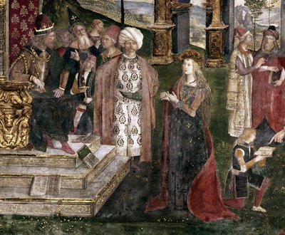 (Detail) Der Streit der Heiligen Katharina von Alexandria mit dem Philosophen vor dem römischen Kaiser Maxentius von Bernardino di Betto Pinturicchio