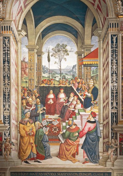 Pius II in Mantua für den Kreuzzug gegen die Türken (Detail) von Bernardino di Betto Pinturicchio