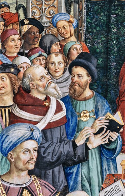 Piccolomini-Bibliothek, Südwestwand: „Pius II. leitet den Reichstag von Mantua, 1. Juni“ von Bernardino di Betto Pinturicchio