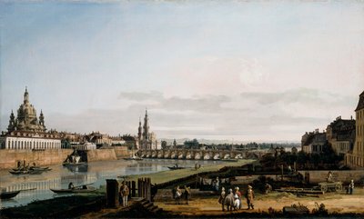 Dresden vom rechten Elbufer, oberhalb der Augustusbrücke von Bernardo Bellotto