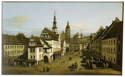 Städtebild (Marktplatz in Pirna) von Bernardo Bellotto