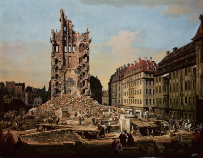 Die Ruinen der alten Kreuzkirche von Bernardo Bellotto
