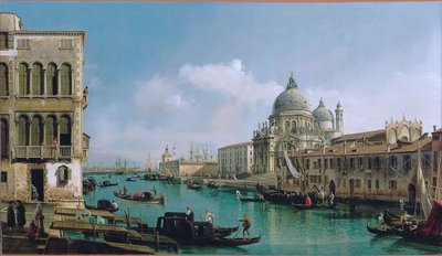 Blick auf den Canal Grande: Santa Maria della Salute und die Dogana vom Campo Santa Maria Zobenigo von Bernardo Bellotto