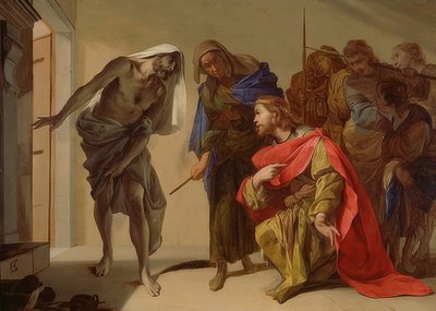 Saul und die Hexe von Endor von Bernardo Cavallino