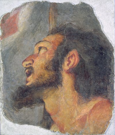 Der Kopf von Johannes dem Täufer, Fragment eines Freskos von Bernardo Strozzi
