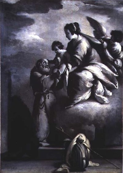 Die Jungfrau reicht das Christkind dem seligen Felix von Cantalice von Bernardo Strozzi