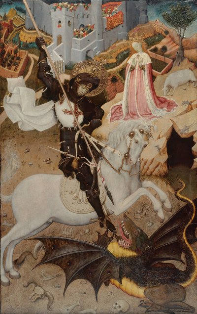 Heiliger Georg tötet den Drachen, 1434-1435 von Bernat Martorell the Elder