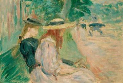 Auf einer Bank im Bois de Boulogne von Berthe Morisot
