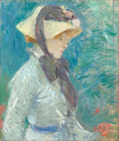 Junge Frau mit Strohhut, 1884 von Berthe Morisot