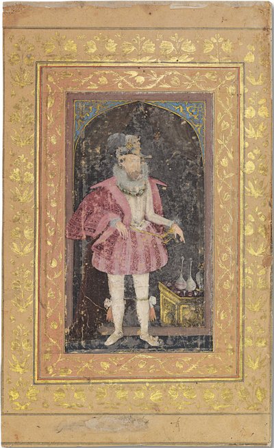 Seltenes Mughal-Porträt von James I, ca. 1615-18 von Bichitr Bichitr