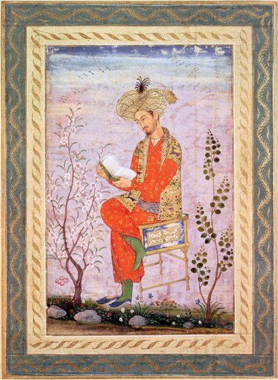 Babur (r. 1526-30) liest, Mughal von Bishn Das
