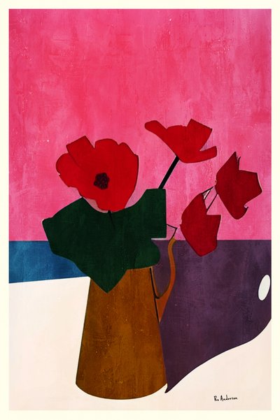 Lebendige Mohnblumen Stillleben von Bo Anderson