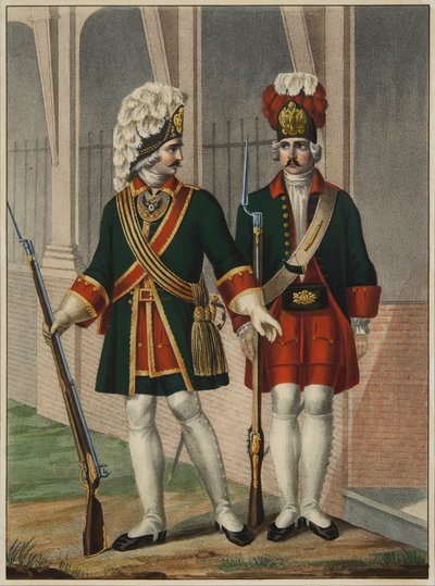Grenadiere des Preobrazhensky-Regiments in 1732-1738, frühe 1840er von Boris Artemyevich Chorikov